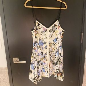 Elizabeth and James black white blue purple floral dress